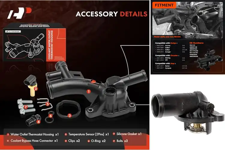 Detailed view of Best Coolant Thermostat Housing Assemblies