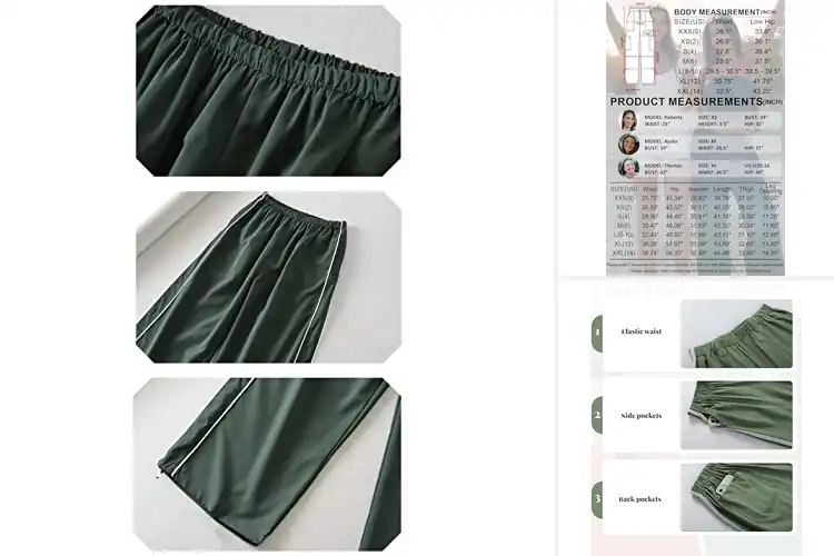 Detailed view of Best Elastic Waistband Parachute Pants For Women
