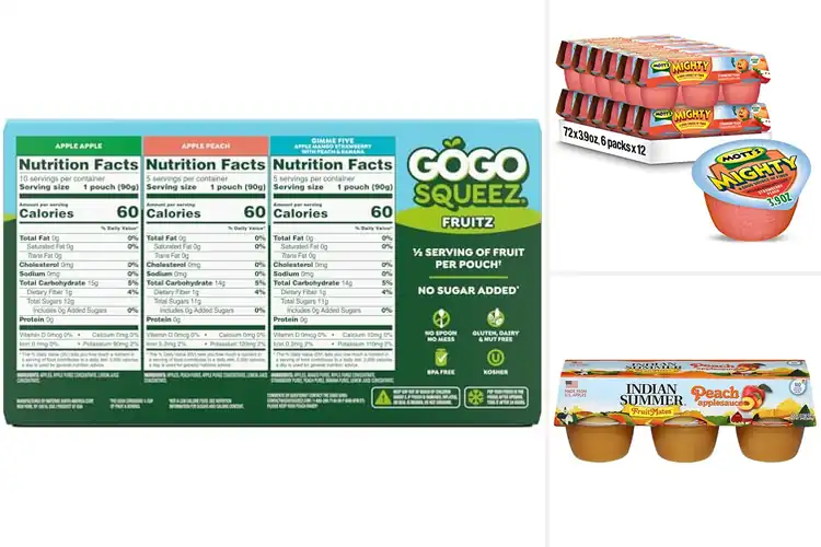 Detailed view of Best Gluten Free Apple Sauce Peach – Natural No Sugar Snacks