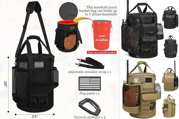 Detailed view of Best MOLLE-Equipped Softball Bucket Bags